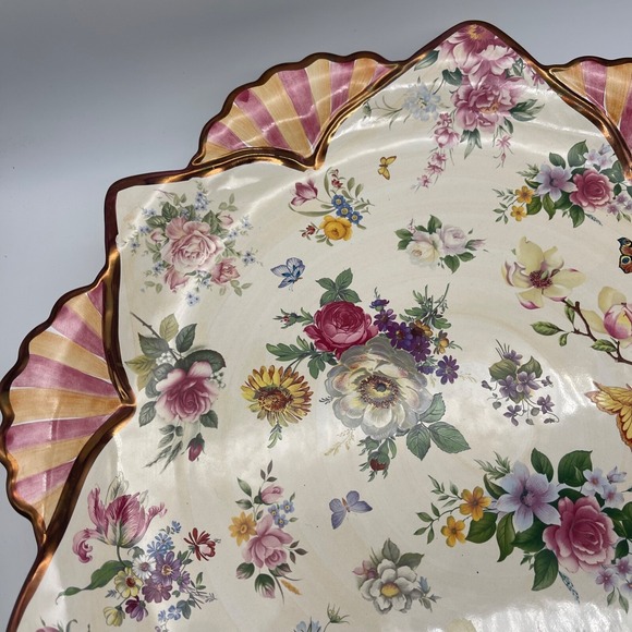 Rare! Chelsea Luster by MacKenzie Childs Extra Large Serving Platter 18.5" - Picture 2 of 8